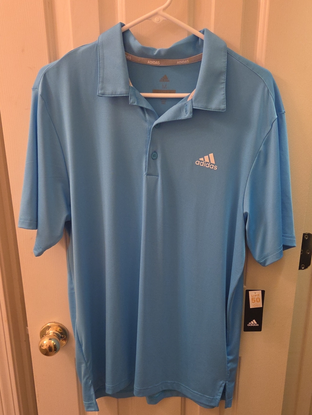 adidas Light Blue UPF 50 Men’s Golf Polo Shirt - NWT